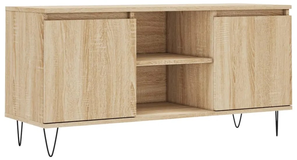 827015 vidaXL ТВ шкаф, сонома дъб, 104x35x50 см, инженерно дърво