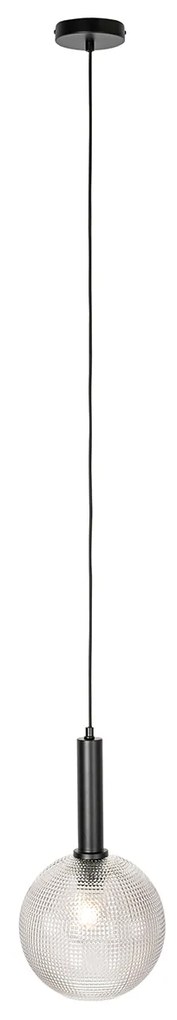 Дизайнерски висящ аплик черен с опушено стъкло - Chico