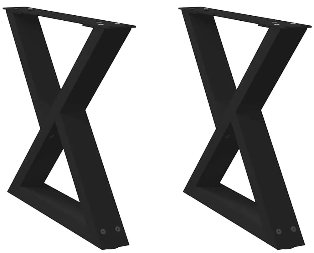4012708 vidaXL Крака за масичка за кафе, 2 бр., черни, 60 x (42-43,3) см, стомана