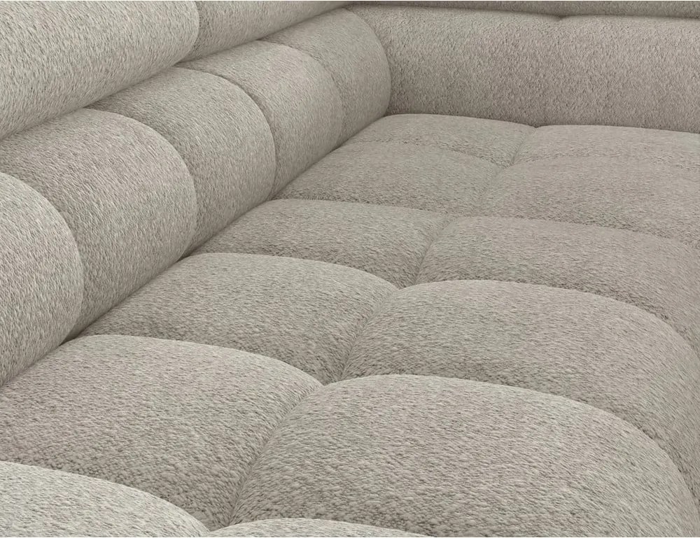 Кремав разтегателен ъглов диван с място за съхранение от букле (десен ъгъл L форма) Ferucce – ELTAP