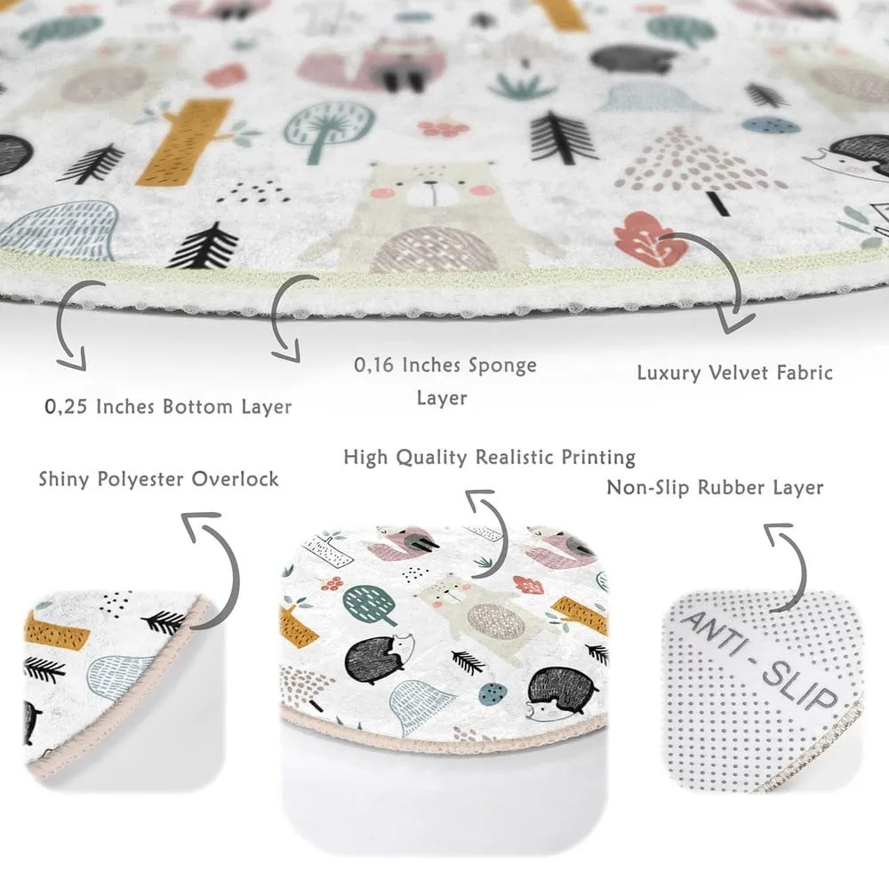 Бял детски килим ø 80 cm Comfort - Mila Home