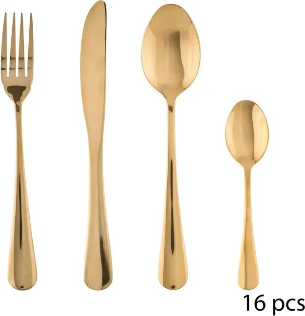 Комплект прибори Secret de Gourmet Gold, Инокс, 16 части