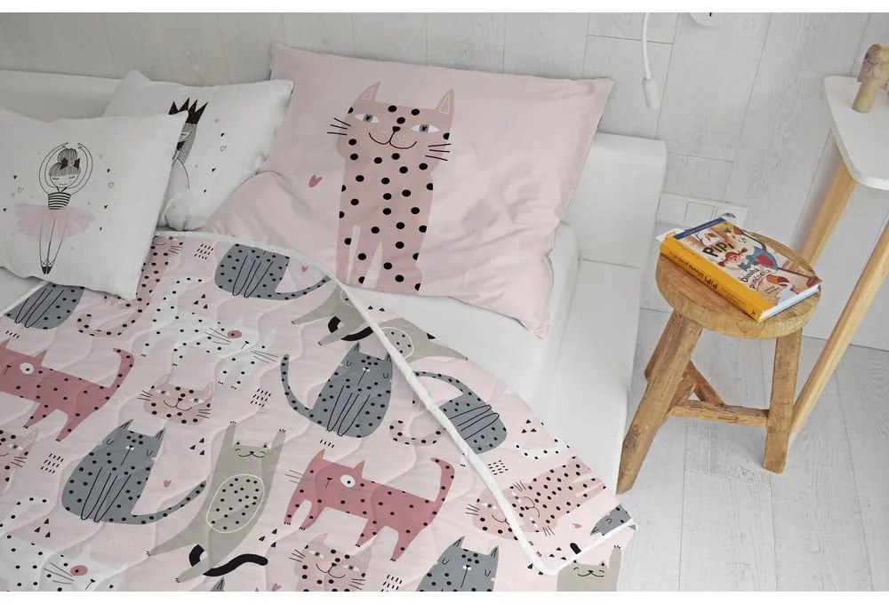 Олекотени одеяло и калъфка за възглавница в комплект от памучен сатен 140x200 cm – Butter Kings