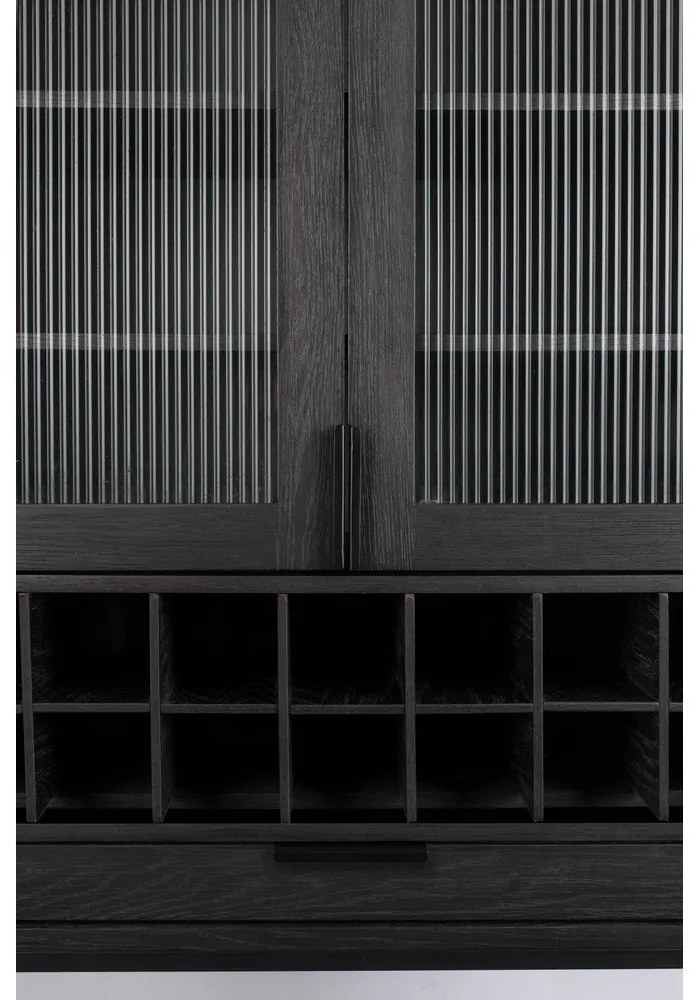 Черна дъбова стойка за вино за 20 бутилки, 89x181 cm Travis - Zuiver