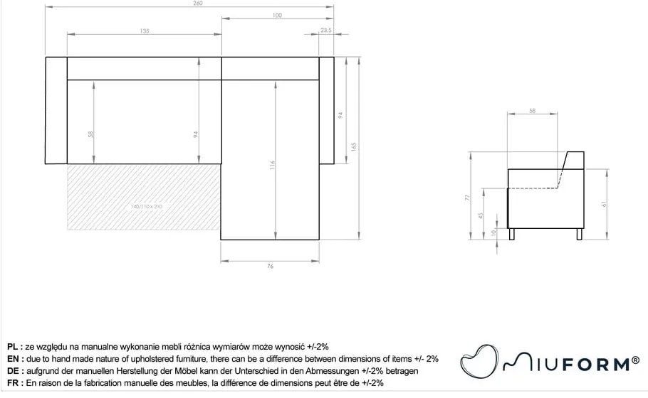 Сив разтегателен/с място за съхранение ъглов диван Classy Sophie – Miuform