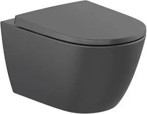 Тоалетна чиния за окачен монтаж Ona Rimless, черна