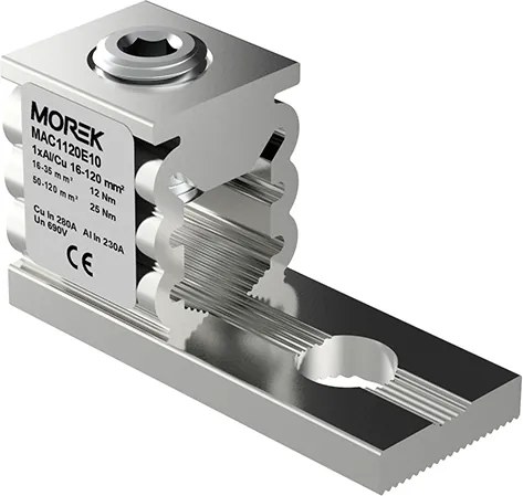 MOREK Неизолиран конектор към устройство OT120 1xAl/Cu 16-120 mm² h35mm 280A 690V  - MAC1120E10