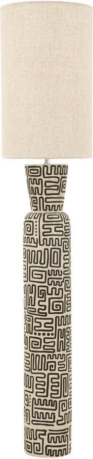 Черна/кремава подова лампа с текстилен абажур (височина 145 cm) Nairobi – Mauro Ferretti