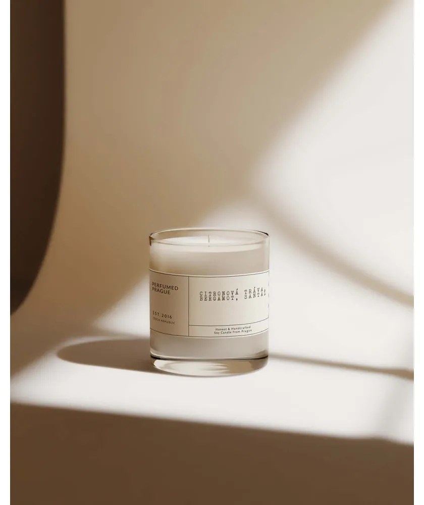 Ароматна свещ от соев восък време на горене 40 час #69 Lemongrass, Bergamot, Sandalwood – Perfumed Prague