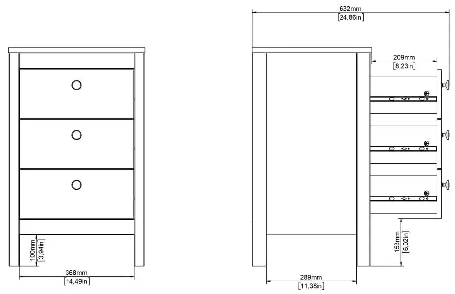 Сиво-бежово нощно шкафче Madrid – Tvilum