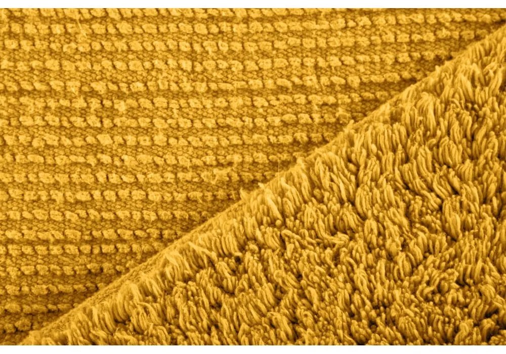 Жълта изтривалка за баня в цвят охра 50x45 cm Riva - Tiseco Home Studio