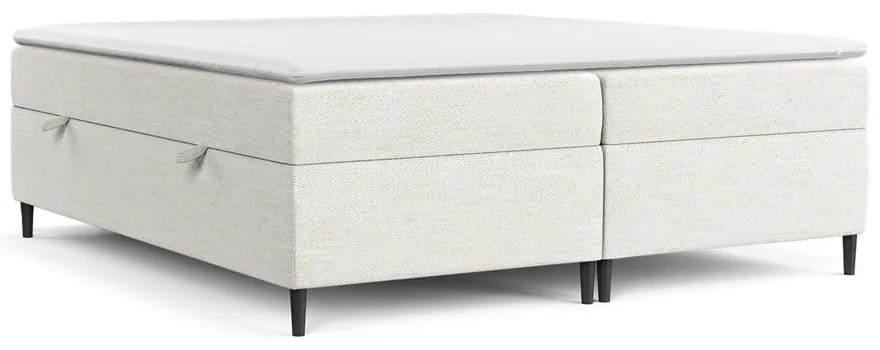 Кремаво боксспринг легло с място за съхранение 200x200 cm Araya – Maison de Rêve