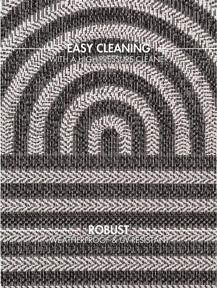 Черен/кремав килим за открито и закрито 160x230 cm Haringey Woodfield – Ted Baker