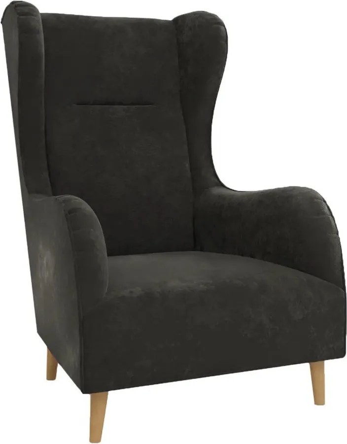 Тъмносиво кадифено кресло Carole - Ropez