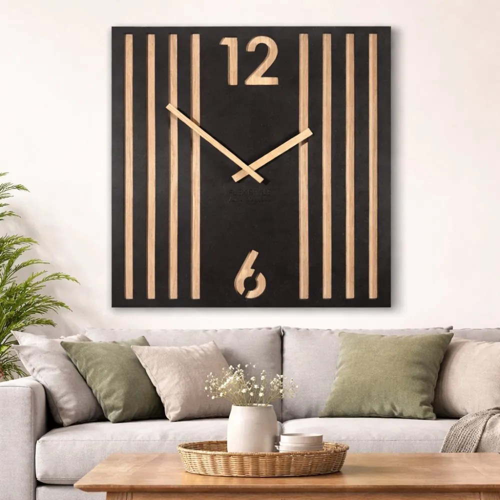 Дизайнерски стенен часовник LAMELE 50 x 50 cm