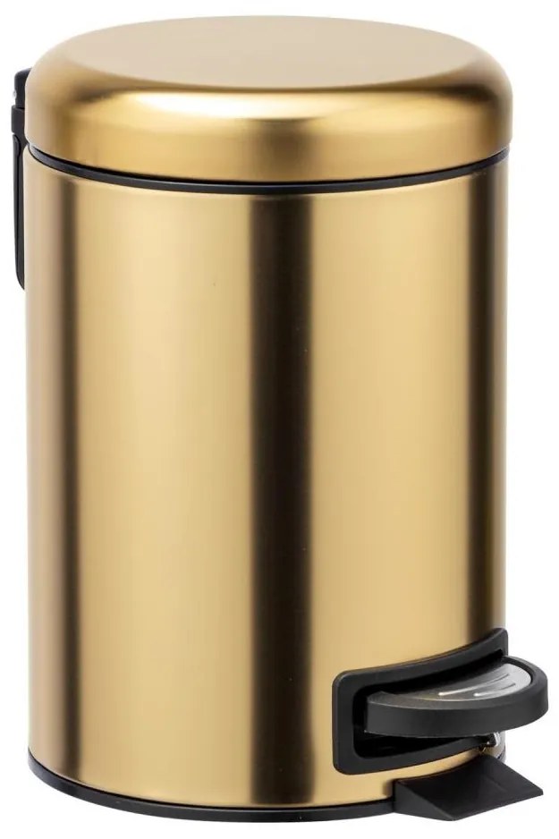 WENKO 24009800 - Кош за отпадъци LEMAN 17x25 cm неръждаема стомана/златист/черен