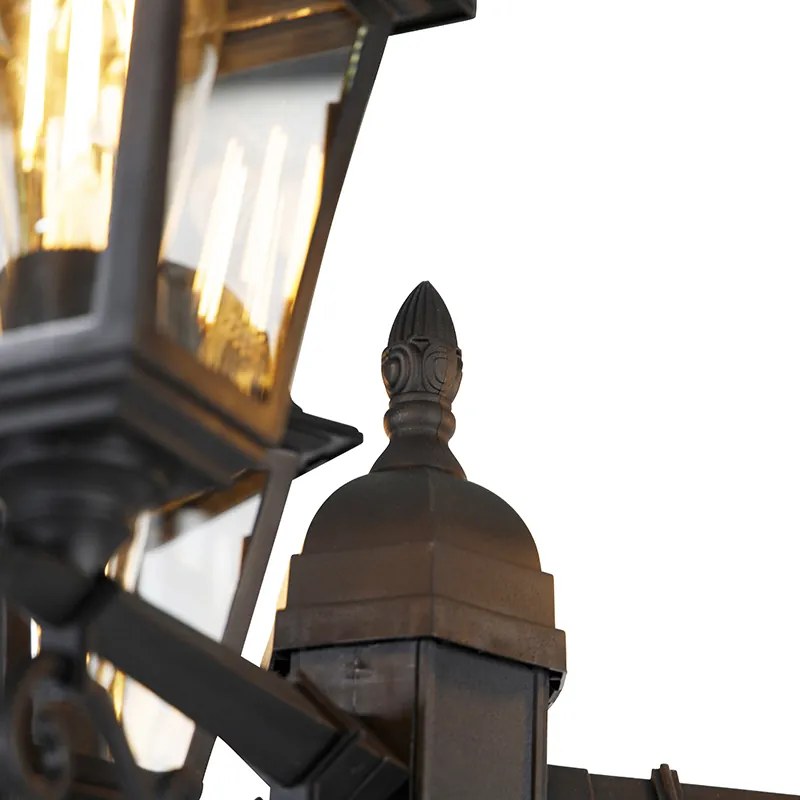 Класическа фенери черна 3 лампи IP44 - Capital