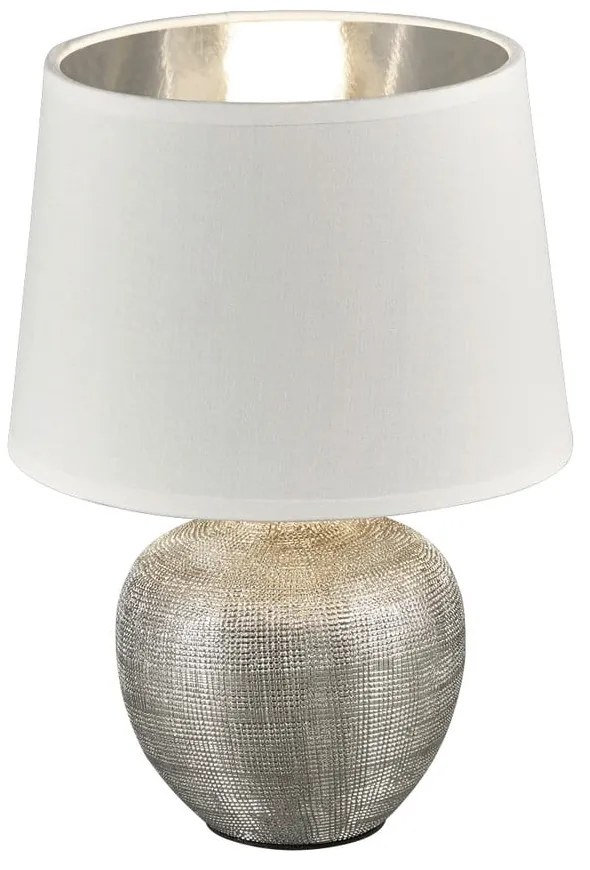 Настолна лампа от бяла керамика и плат, височина 26 cm Luxor - Trio