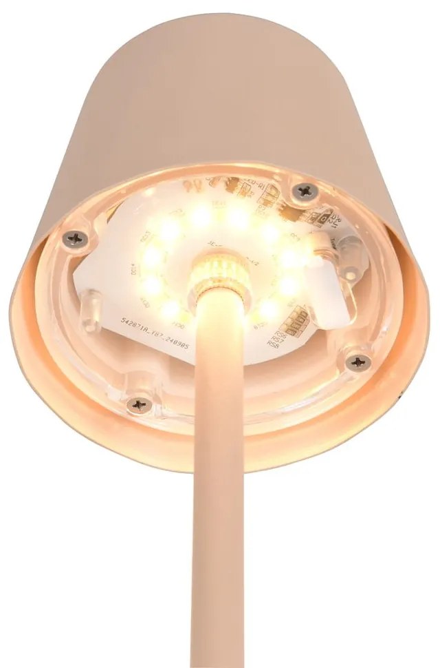 Кремава LED настолна лампа с метален абажур (височина 21 cm) Diaz – Reality