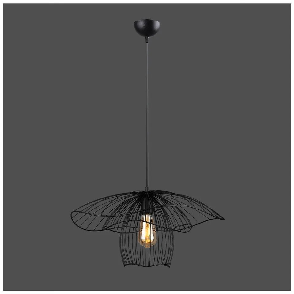 Черно висящо осветително тяло, височина 123 cm Root - Squid Lighting