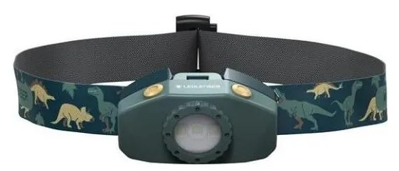 Ledlenser KIDLED2 DINO - детска челна LED лампа с регулиране на яркостта, 1xAAA, IPX4, 40 lm, 20 h, зелена