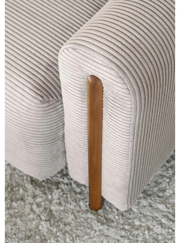 Бежов сгъваем/с място за съхранение диван от рипсено кадифе 244 cm Arcadova – ELTAP