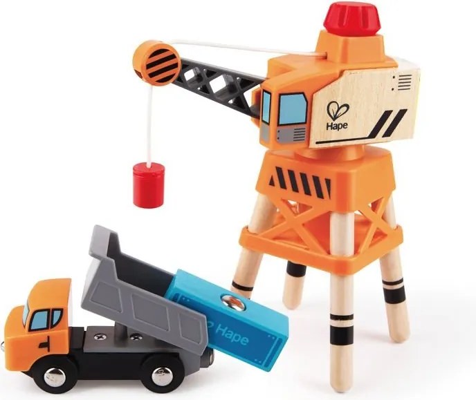Hape - Дървен кран с камион H3715