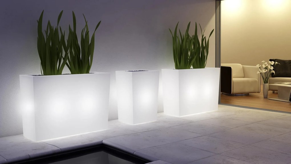 Teraplast - Кашпа с осветление SCHIO CASSA ALTA L.LUCE OUTDOOR 50 NEUTRO