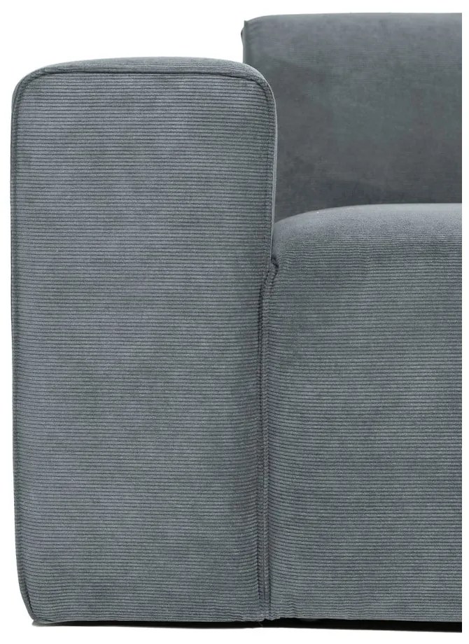 Сив ъглов диван от рипсено кадифе (ляв ъгъл) Sting – Scandic