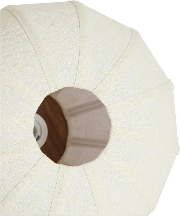 Кремава метална настолна лампа с текстилен абажур (височина 36 cm) Kyzo – Light & Living