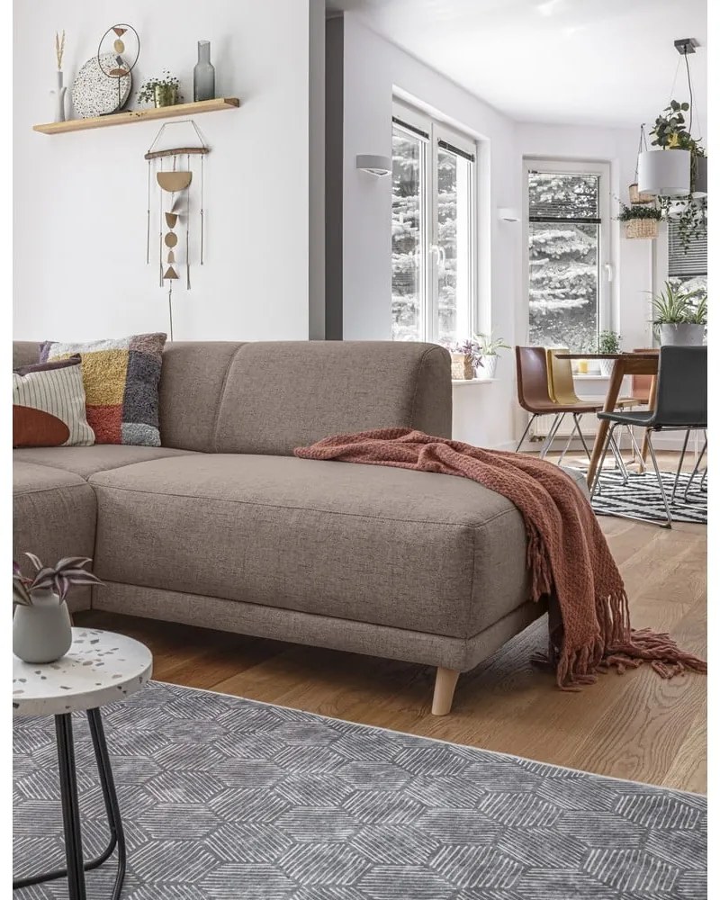 Кафяв разтегателен/с място за съхранение ъглов диван (десен ъгъл/L форма) Classy Sophie – Miuform