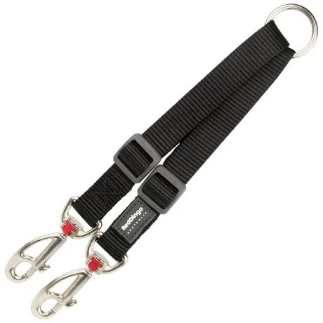 2 Dog Leash Coupler Red Dingo, Черен
