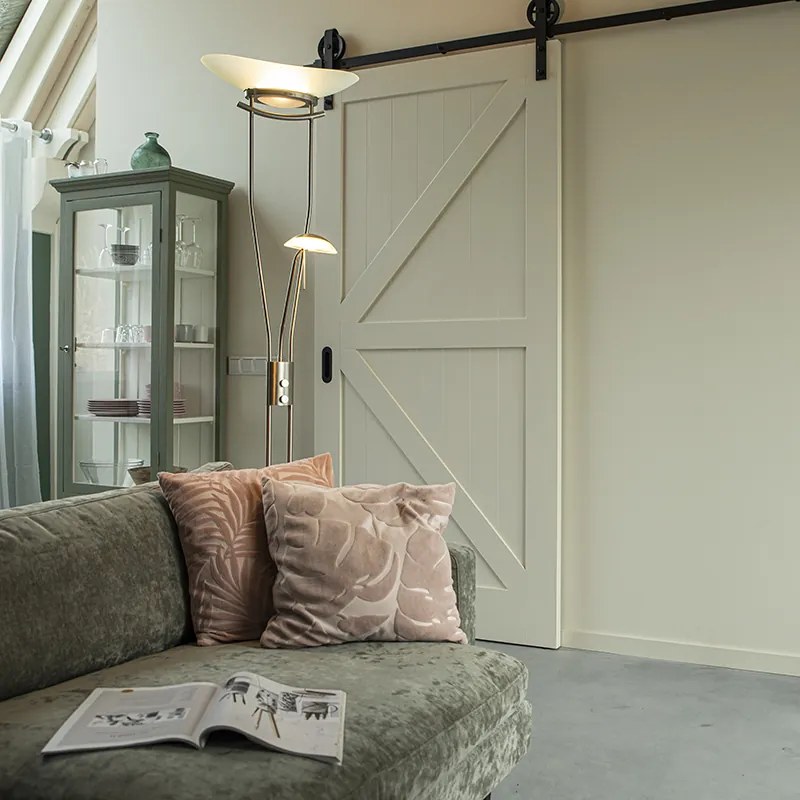 Модерна подова лампа стомана с LED и димер - Lexus