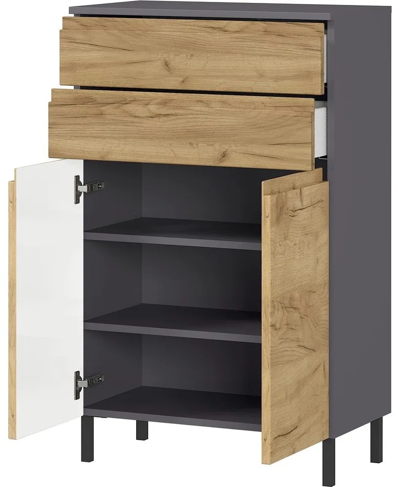 Тъмно сив шкаф за баня в дъб 60x97 cm Salinas - Germania