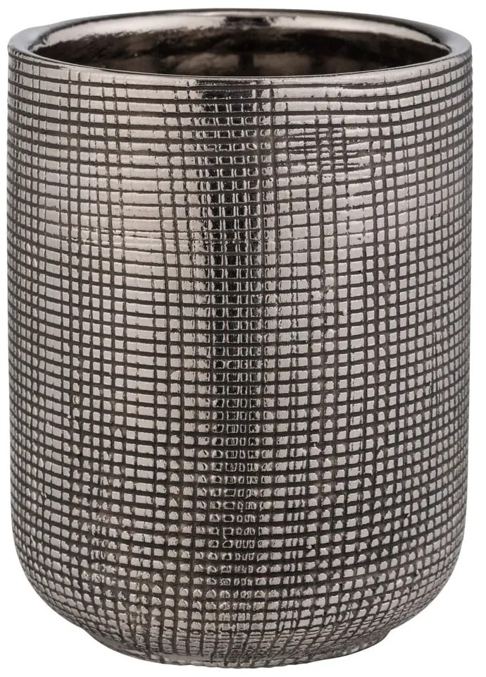 Керамична чаша за четки за зъби в сребрист цвят Rivara – Wenko