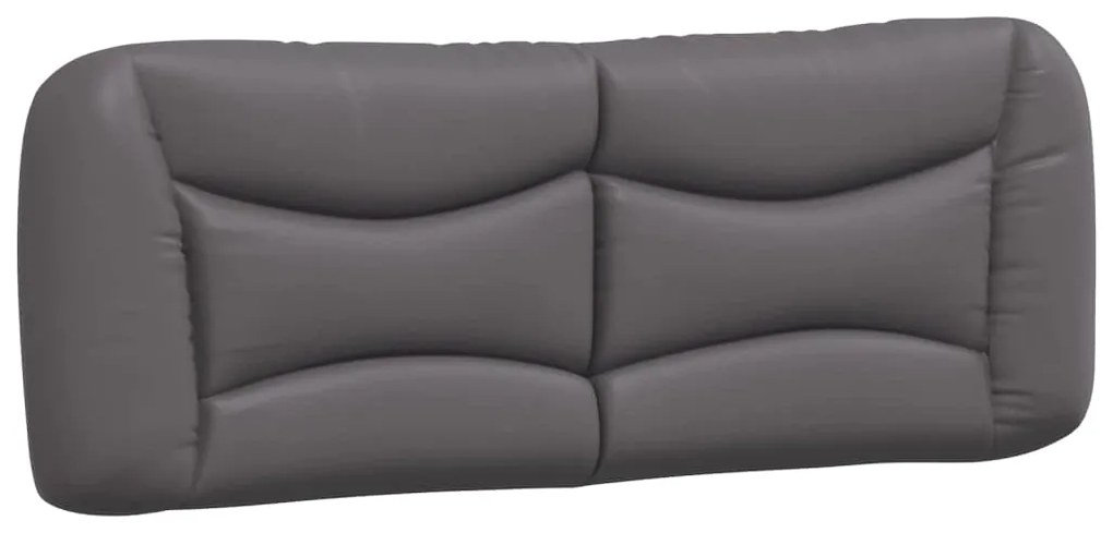 374586 vidaXL Мека табла за легло Hvar, сива, 140 см, изкуствена кожа