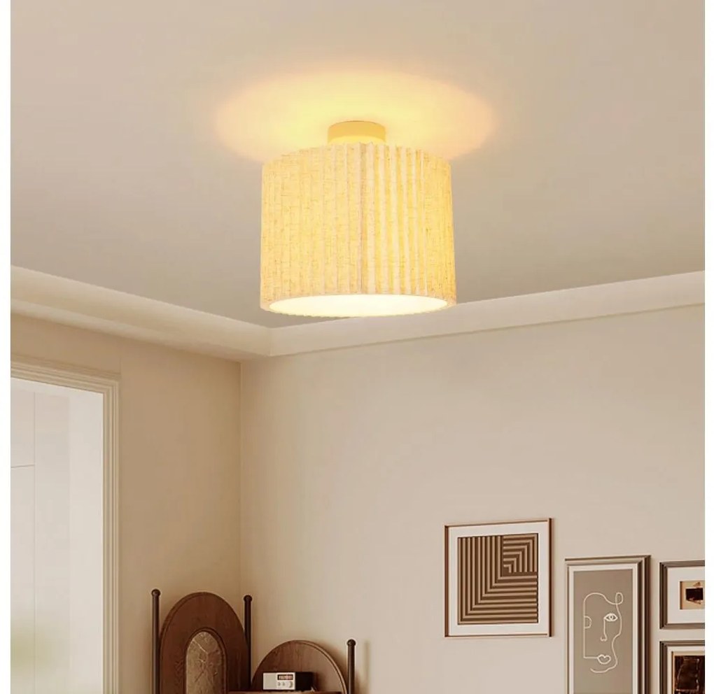 Brilagi - Плафон NORDIC WAVE 1xE27/15W/230V Ø 32 cm лен/бял