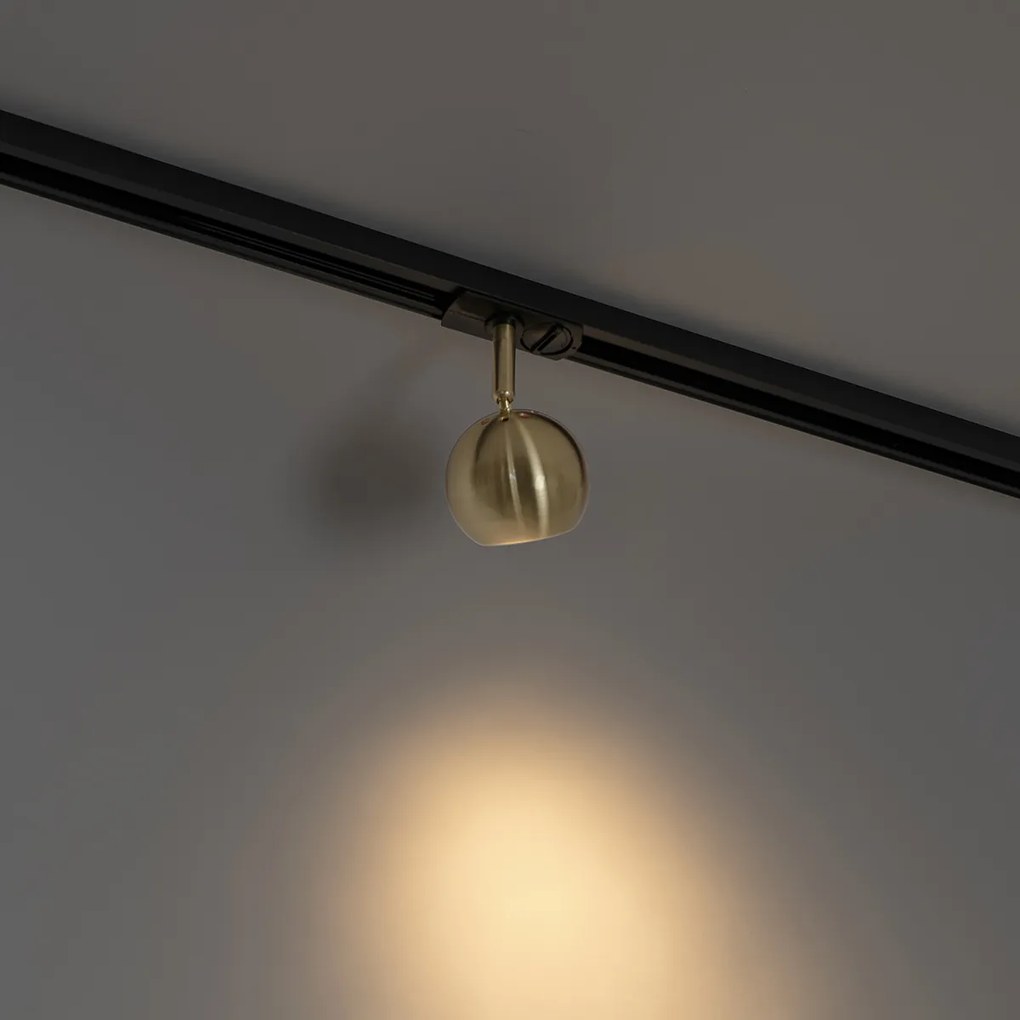 Модерен 1-фазен релсов прожектор черен със злато - Gissi