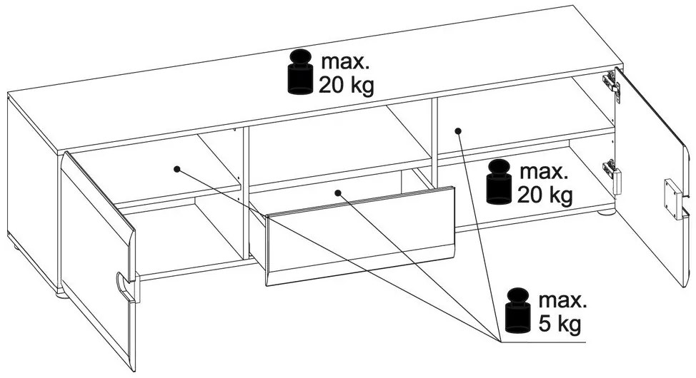 TV шкаф Lugano 2D1S