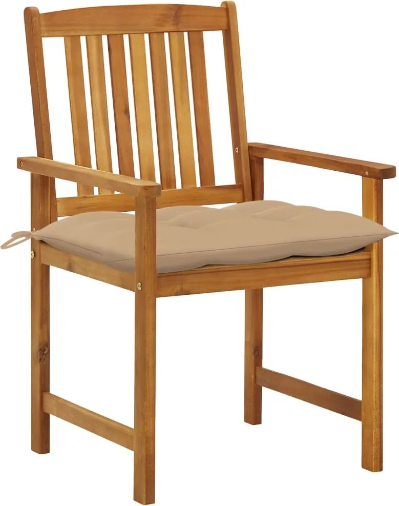 3078196 vidaXL Градински столове с възглавници, 8 бр, акация масив