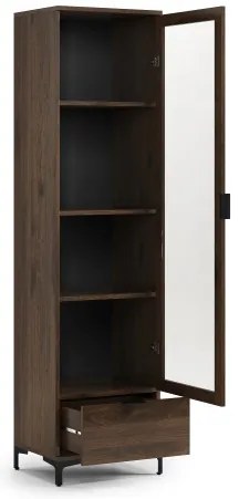 Витрина ЛАНА W-50 Елегантен Орех - ШКАФ С 1 ВРАТА С ЧЕКМЕДЖЕ