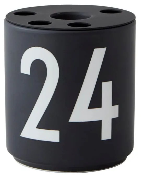 Черен порцеланов свещник - Design Letters