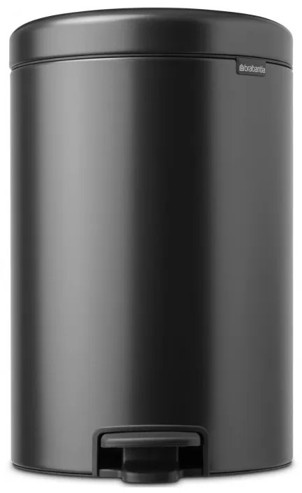 Кош за боклук с педал Brabantia NewIcon 1008846, 20 л, Плавно затваряне, Противоплъзгаща основа, Тъмносив
