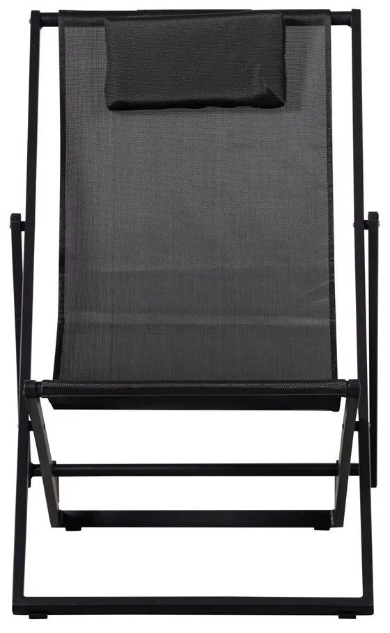 Черен метален сгъваем градински шезлонг Esper – Exotan