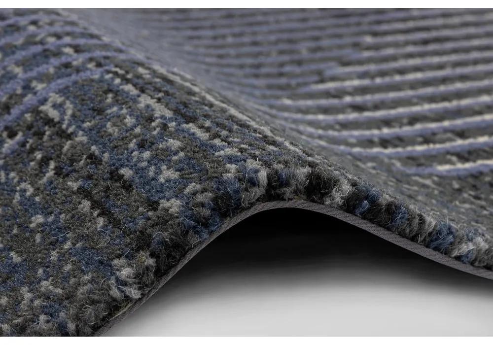 Тъмносин вълнен килим 100x180 cm Shades - Agnella
