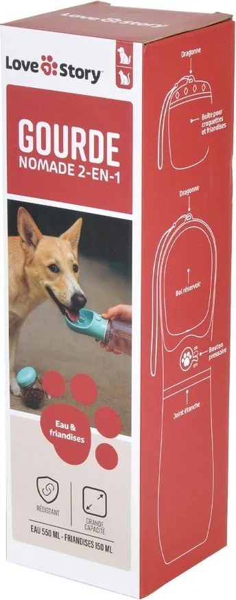 Бутилка за пътуване за кучета 2 in 1 – Love Story