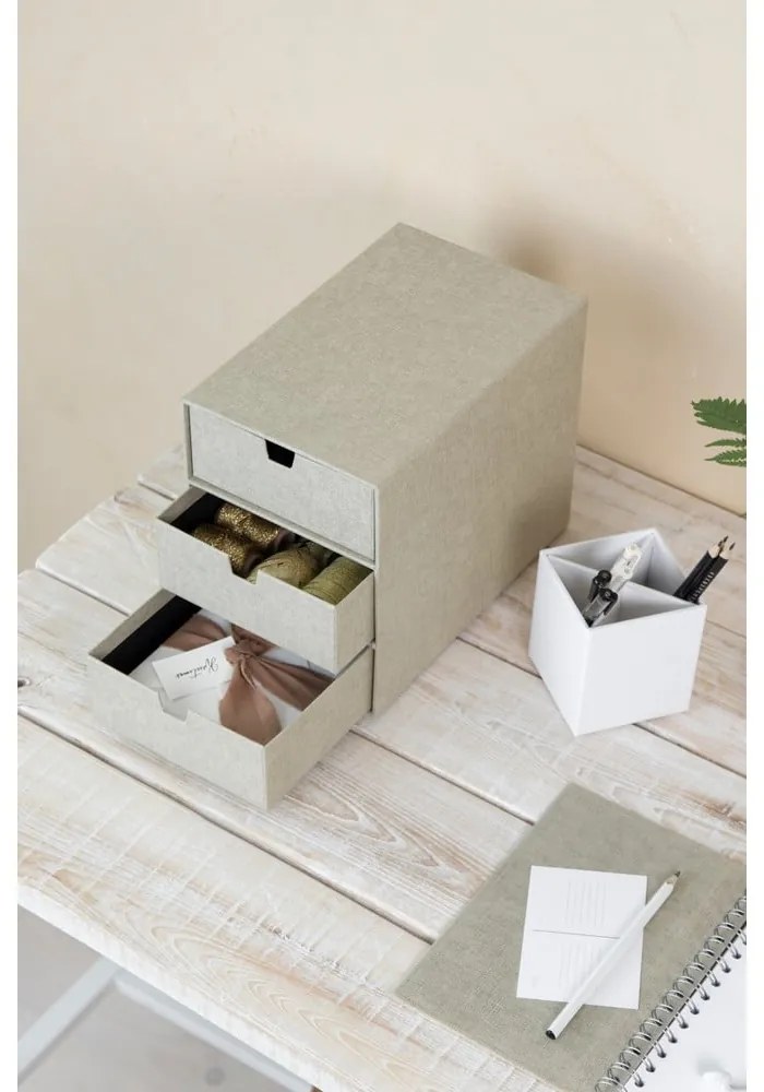 Бежова кутия за чекмеджета с 3 чекмеджета Ingrid - Bigso Box of Sweden