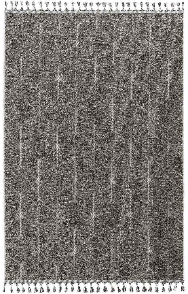 Килим Bukle 1408, цвят Сив, 80 x 150 см