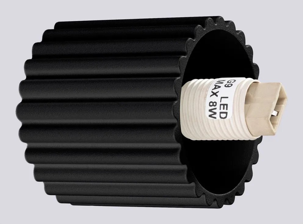 Черна стенна лампа ø 12 cm Orbital – Sollux