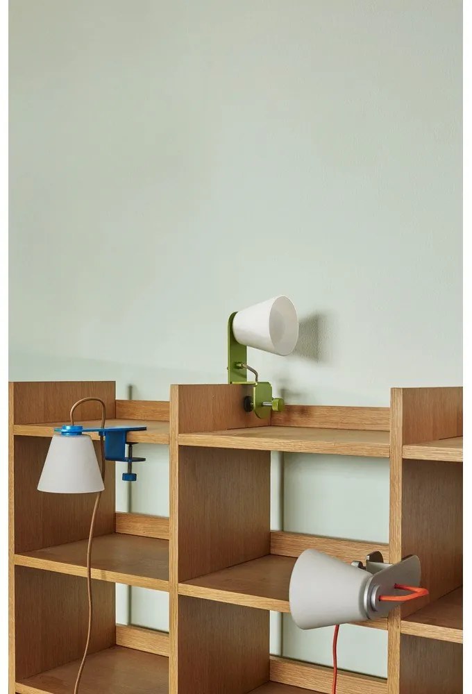 Синя настолна лампа със стъклен абажур (височина 23 cm) Lure – Hübsch